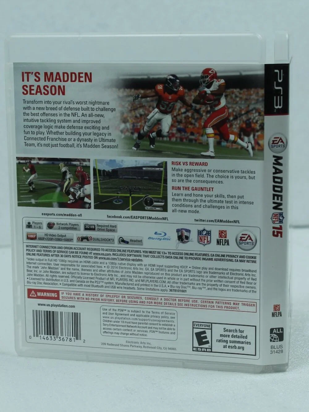 Madden NFL 15 (PS3 PlayStation 3) Complete CIB Football